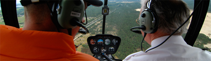 Proefles in helikopter