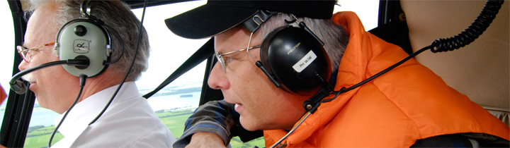 Proefles in helikopter