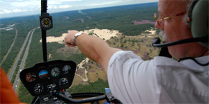 Proefles in helikopter